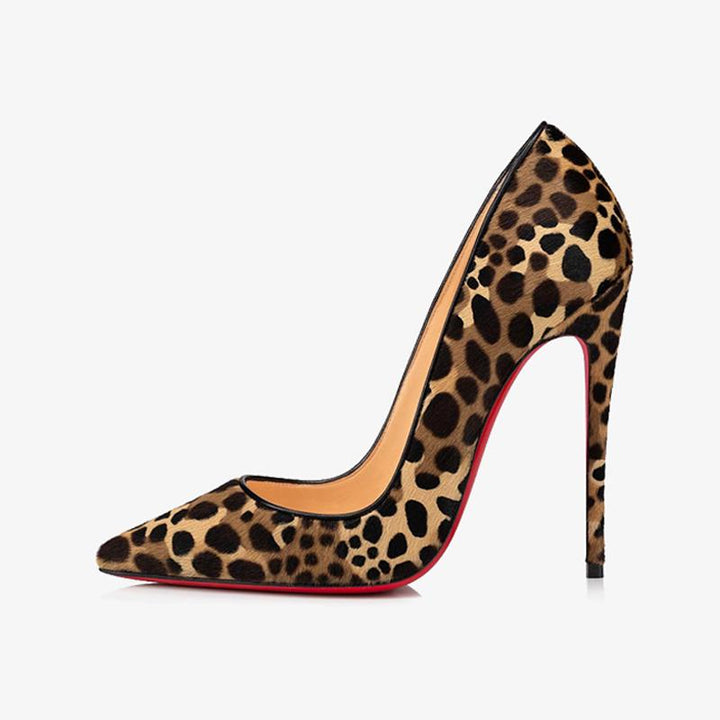 Beige and Brown Print Suede Pump - ARNO CONTI