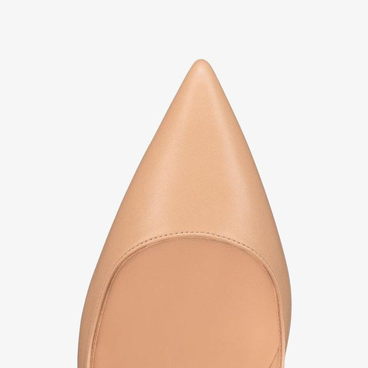 Nude Leather Stiletto Pumps with 120 mm - ARNO CONTI