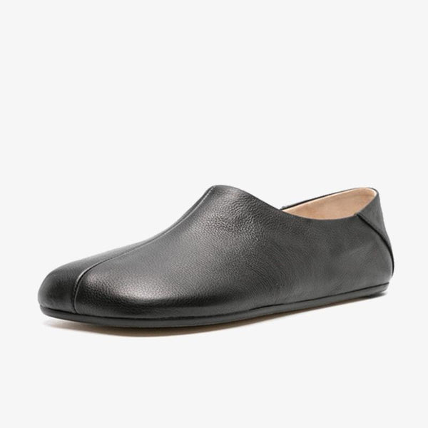 Asymmetric-Toe Leather Slippers - Arno Conti Shoe