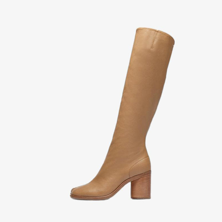 Vintage Soft Leather Split-Toe Knee-High Boots - Arno Conti Shoe