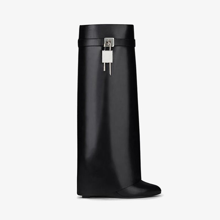 Sleek Black Slip-On High Boots - Arno Conti Shoe