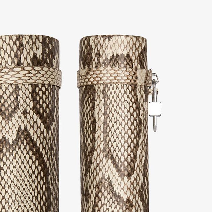 Multi-Color Python Leather High Boots - Arno Conti Shoe