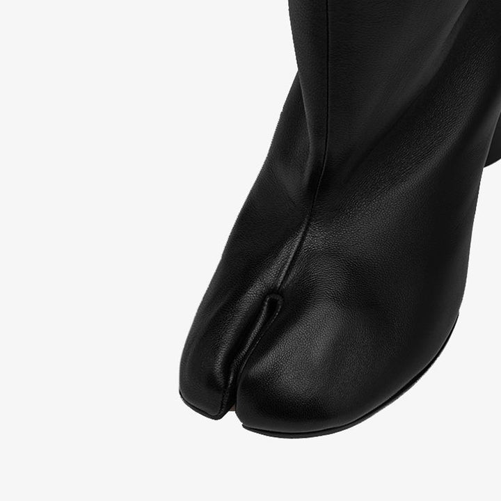 Black Drawstring Split-Toe Boots Women's - Arno Conti Shoe