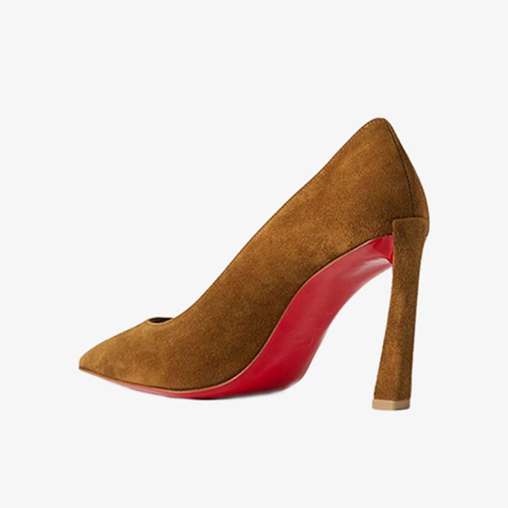 Tan Suede Pointed Toe Pump - ARNO CONTI