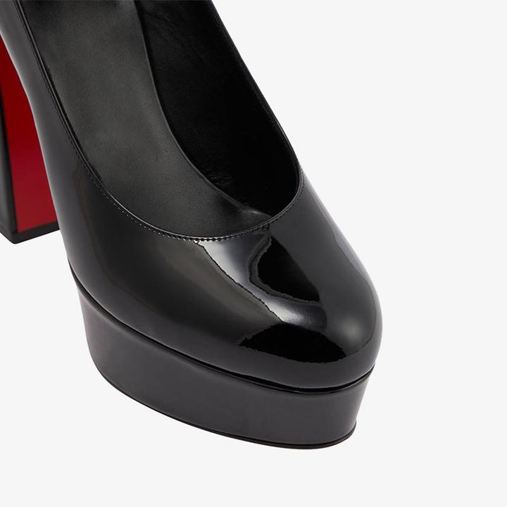 Sophisticated Black Leather Platform Pump 140mm - ARNO CONTI