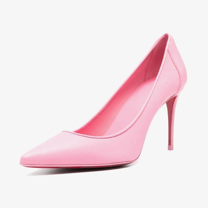 Rose Pink Calf Leather Sporty Pumps - ARNO CONTI