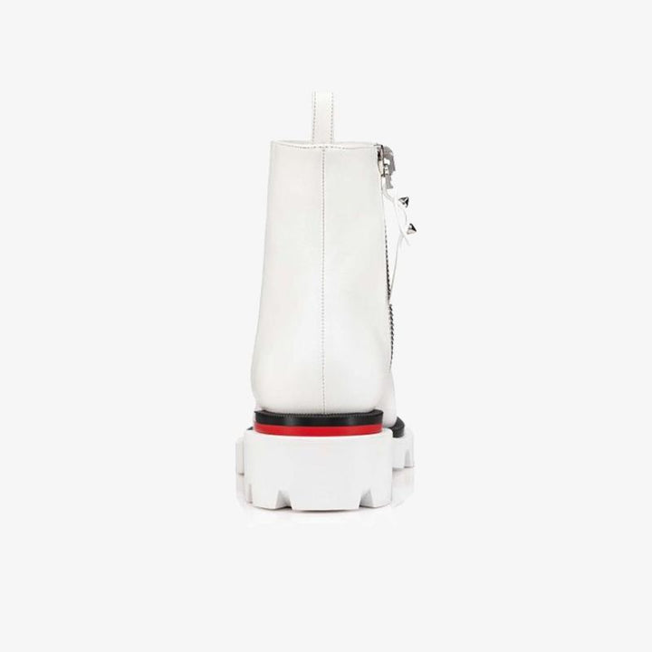 White Lug-Sole Ankle Boot - ARNO CONTI