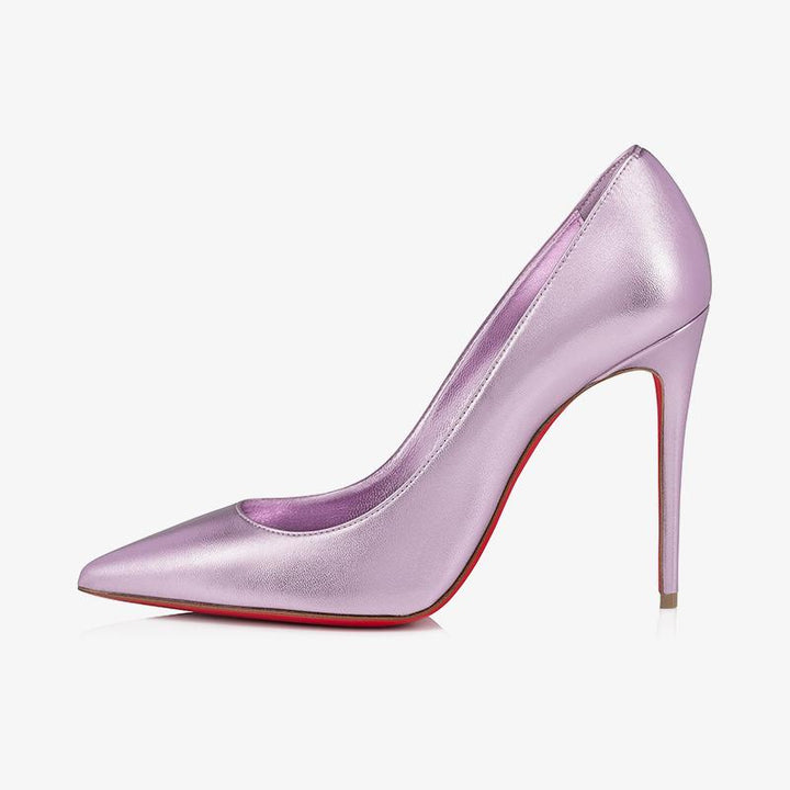 Eye-catching Lavender Laminated Leather Pumps - ARNO CONTI