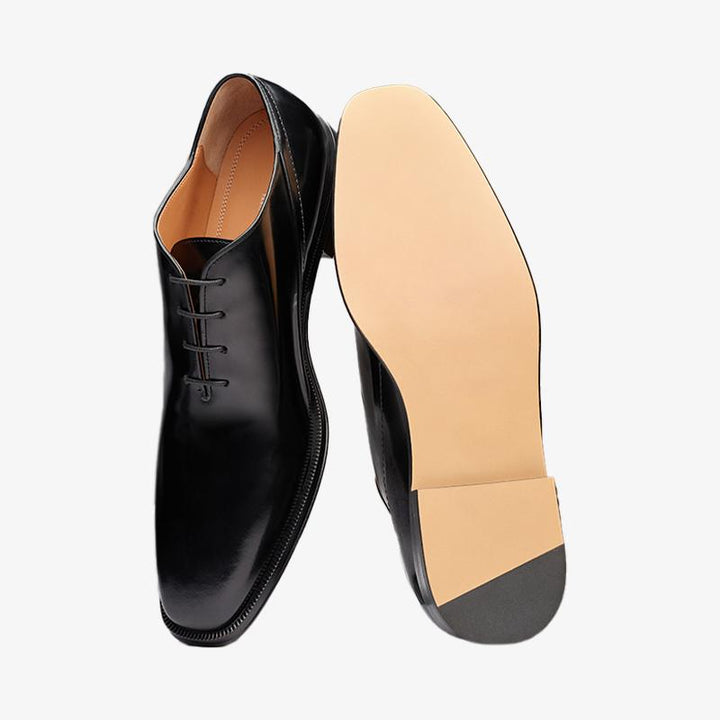Black Brushed Calfskin Formal Lace-Ups - Arno Conti Shoe