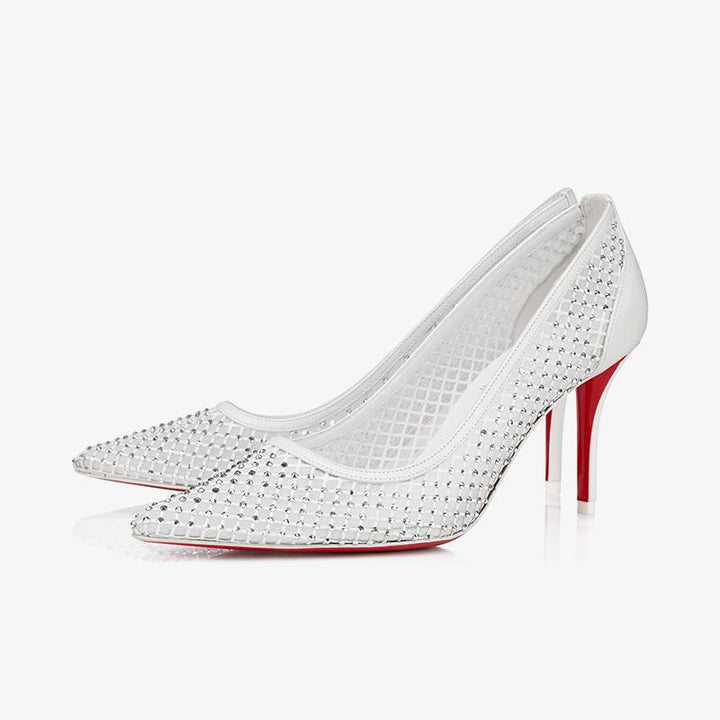 Elegant White Mesh Pumps - ARNO CONTI