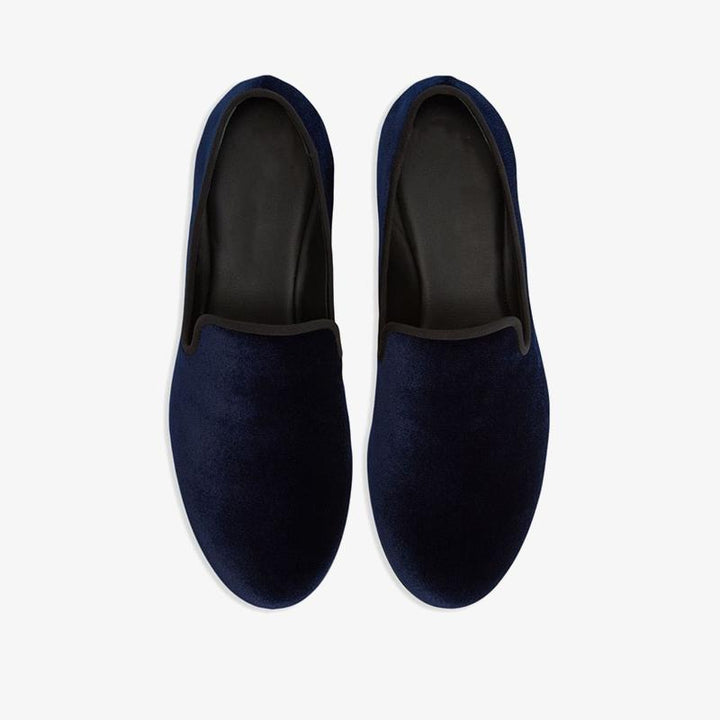 Midnight Blue Velvet Loafers - Arno Conti Shoe