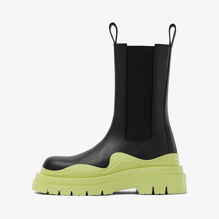 Black/Fruit Green Chelsea Boots - Arno Conti Shoe