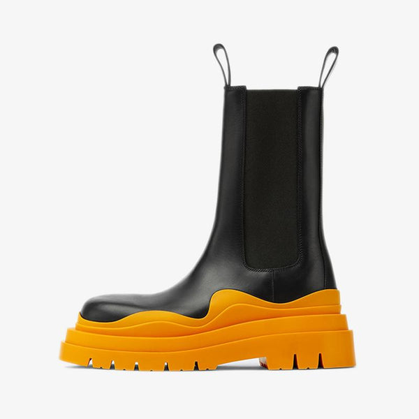 Black/Orange Chelsea Boots - Arno Conti Shoe