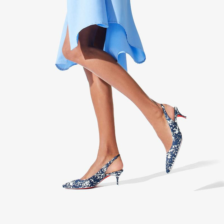 White Speckled Blue Denim Pump - ARNO CONTI