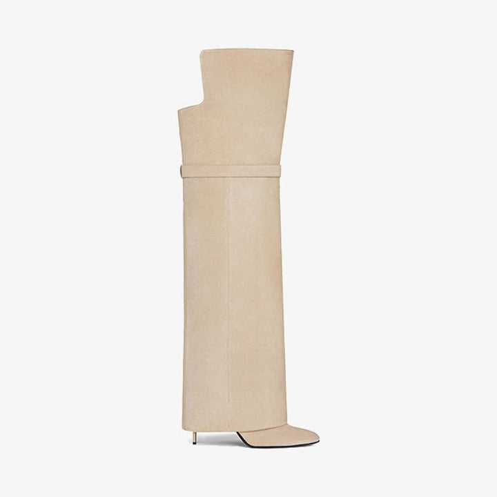 Elegant Beige Over-the-Knee Boots - Arno Conti Shoe