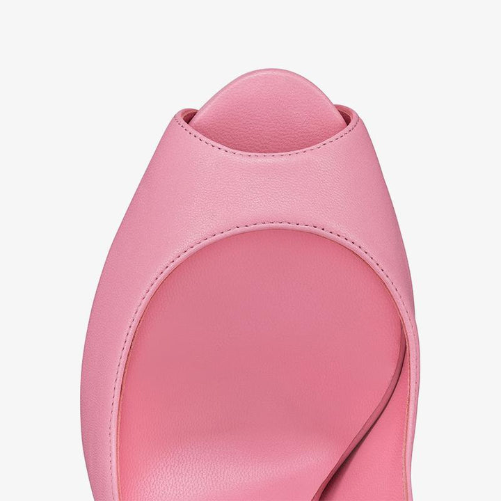 Comfortable Pink Leather Pumps 120mm Heel - ARNO CONTI