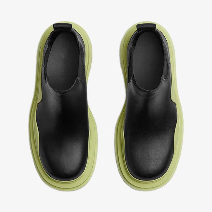Black/Yellow Leather Chelsea Boots - Arno Conti Shoe