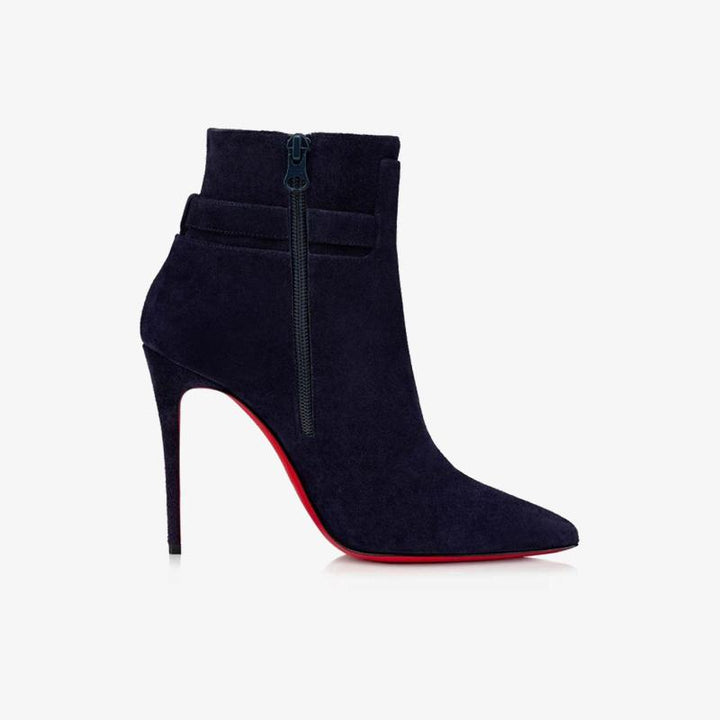 Blue Waxed Suede Ankle Boots - ARNO CONTI