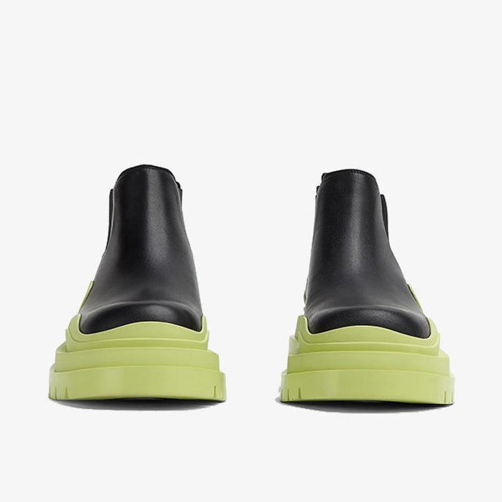 Black/Yellow Leather Chelsea Boots - Arno Conti Shoe
