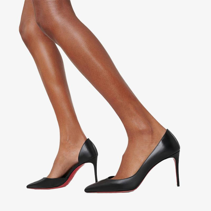 Black Shiny Calf Leather Pump - ARNO CONTI