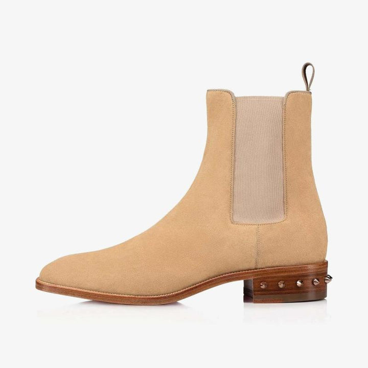 Beige Leather Urban Spiked Boot - ARNO CONTI