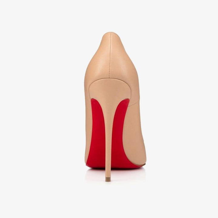 Nude Leather Stiletto Pumps with 120 mm - ARNO CONTI