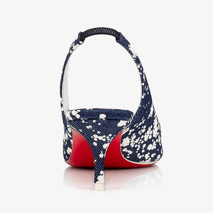 White Speckled Blue Denim Pump - ARNO CONTI