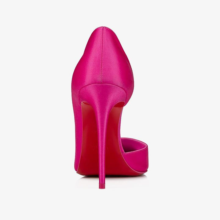 Bright Pink Crepe Satin Pumps with Stiletto - ARNO CONTI