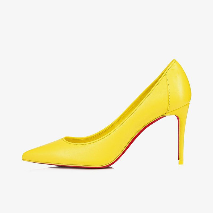 Glamorous Yellow Leather Sporty Pumps - ARNO CONTI