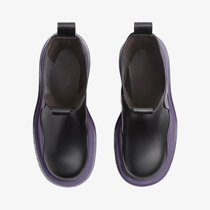 Black/Purple Chelsea Boots - Arno Conti Shoe