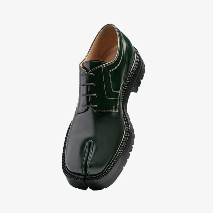 Dark Green Split-toe Laced Brogue Shoes - Arno Conti Shoe
