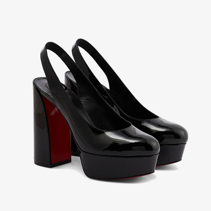 Sophisticated Black Leather Platform Pump 140mm - ARNO CONTI