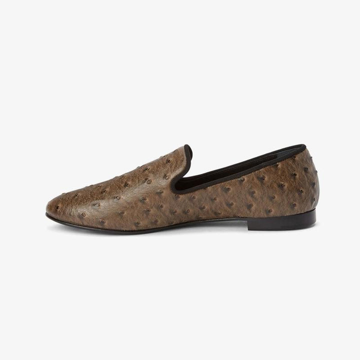 Cedar Brown Embossed Leather Loafers - Arno Conti Shoe