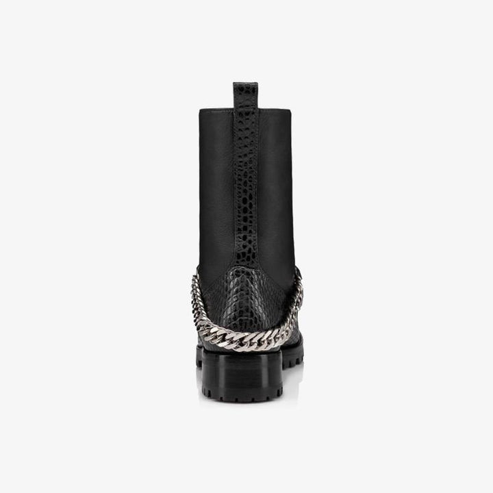 Military-Inspired Black Calfskin Boot - ARNO CONTI