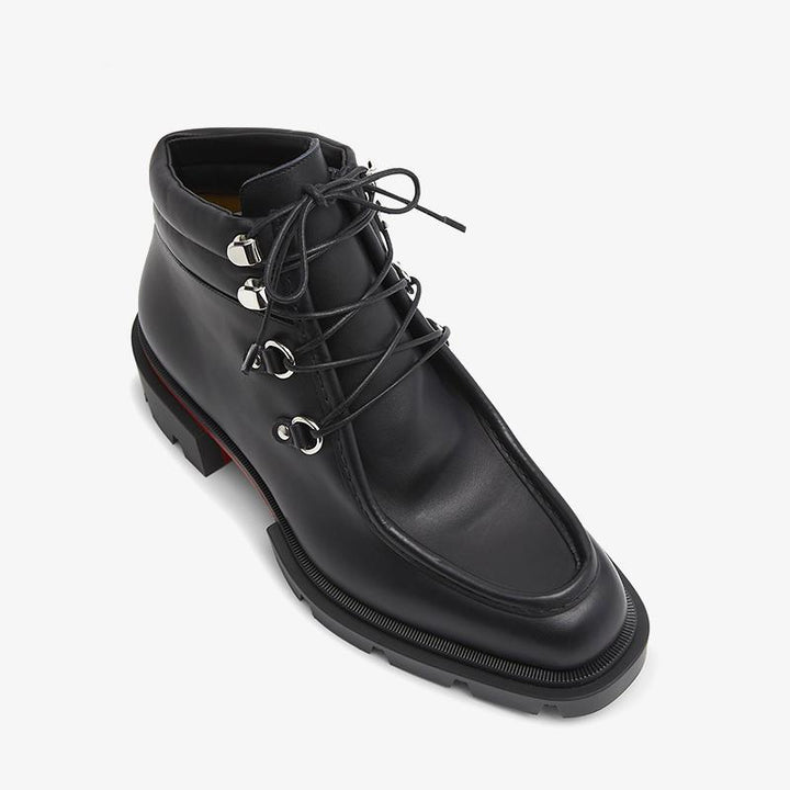 Black Calf Leather Derby-Hiking Boot - ARNO CONTI