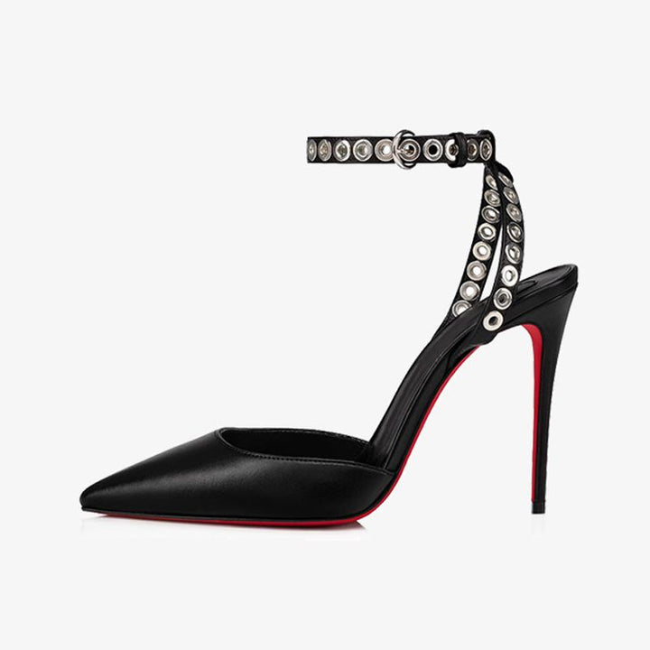 Black Pump with Choker Ankle Strap - ARNO CONTI
