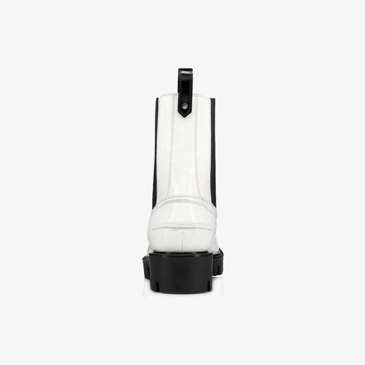 White and Black Leather Ankle Boot - ARNO CONTI